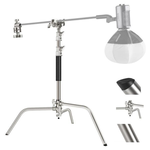 NEEWER SC17220IN Stainless Steel Heavy Duty C Stand with Boom Arm