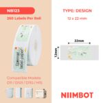 NIIMBOT T12x22-260 კურდღლის დიზაინის ეტიკეტის რულონი და თავსებადობა