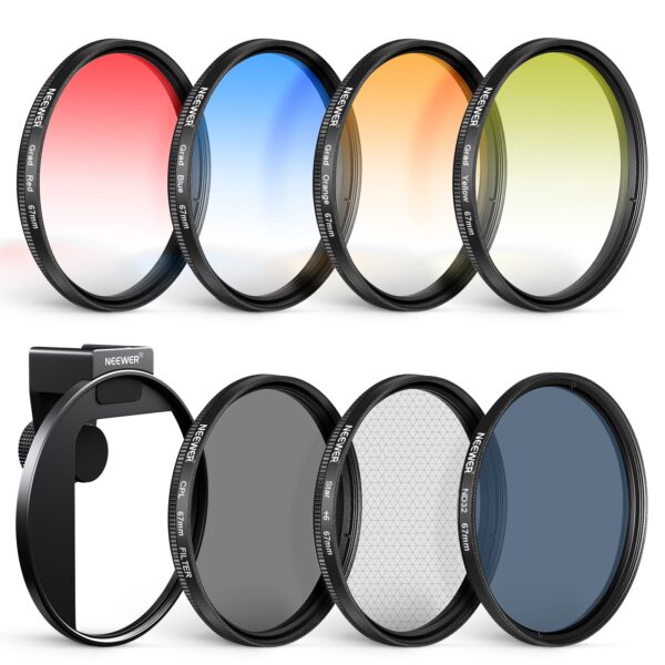 NEEWER FL-P4 67mm Clip On Phone Lens Filter Kit