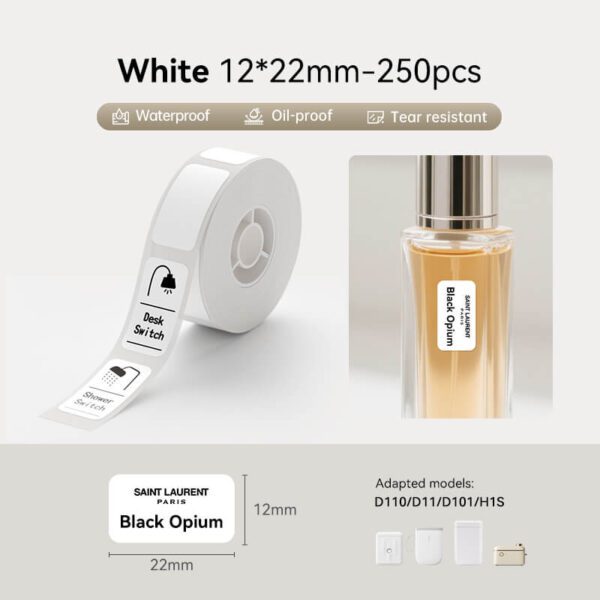 NIIMBOT T12x22mm White Thermal Label